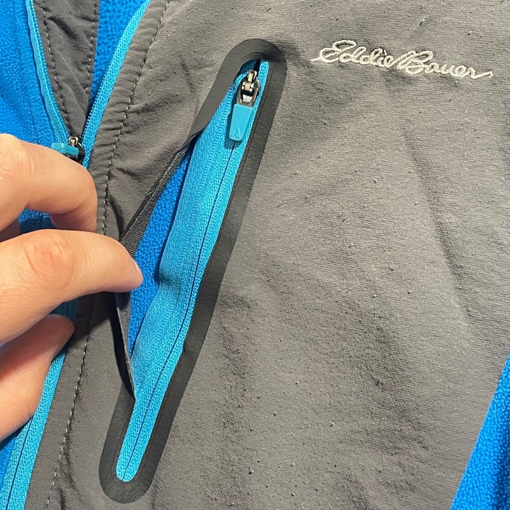 Eddie Bauer First Ascent‎ Mens TXL Blue Quarter Zip Fleece Pullover Jacket Tall - Picture 4 of 9
